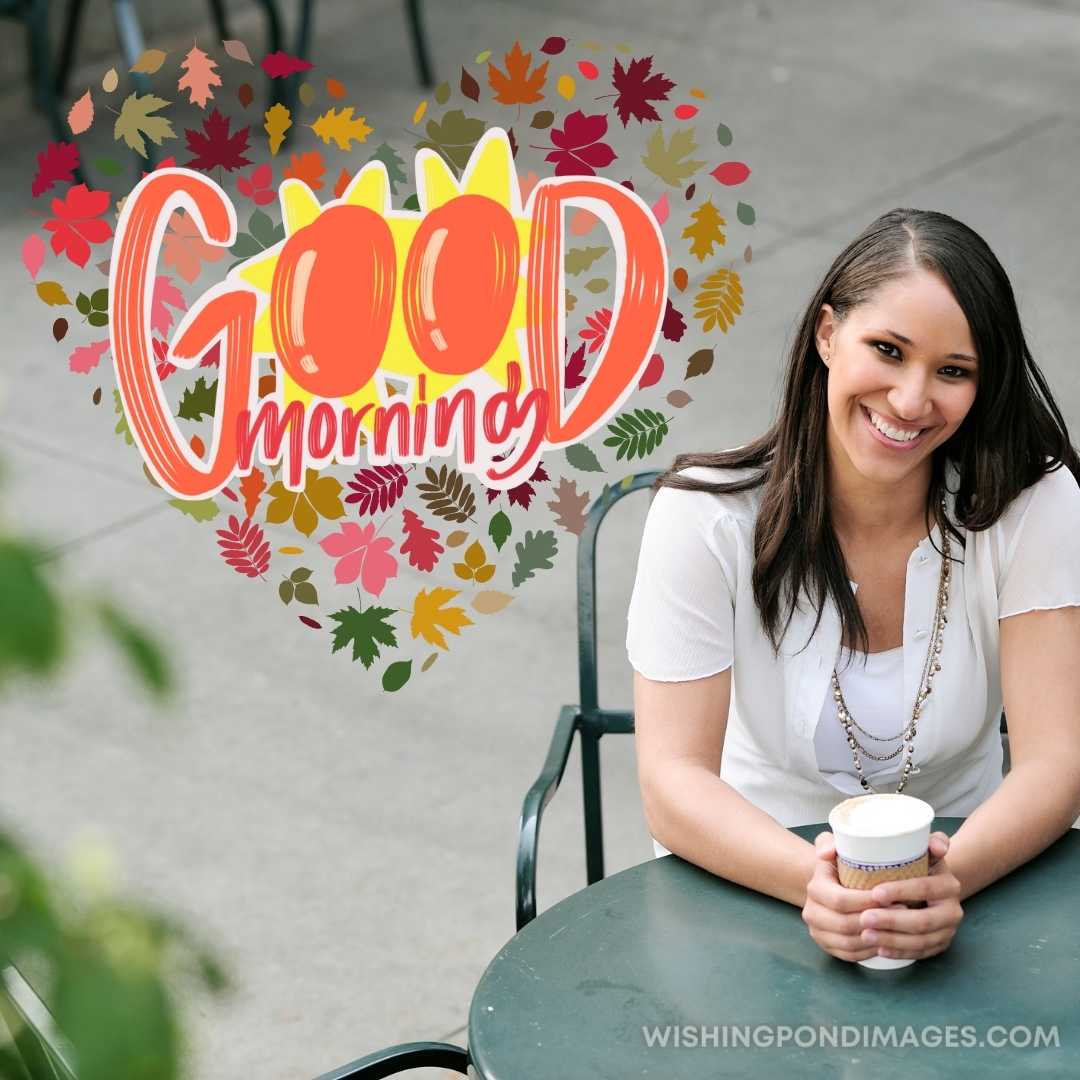 A coffee lover sits alone in a cafe awaits another. Good Morning Coffee Images